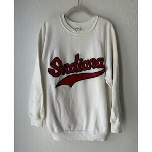 Vtg Men's XL Thrashed Worn Crew Sweatshirt Indiana Logo Discus Athletics USA